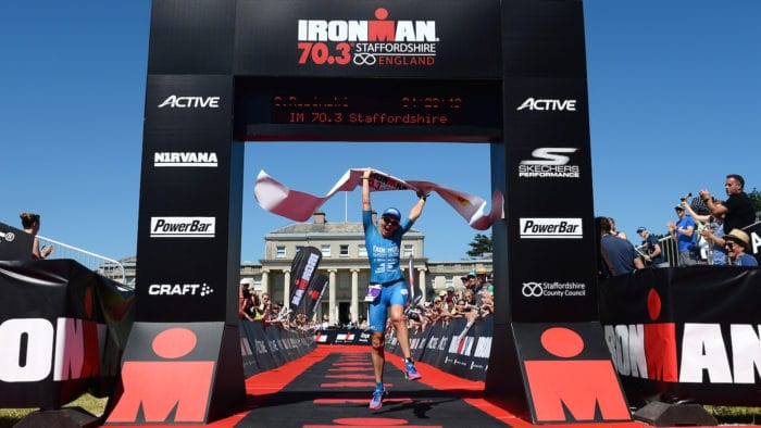 STAFFORD, ENGLAND - JUNE 18: Lucy Gossage of Great Britain wins the womens race in the IRONMAN 70.3 Staffordshire on June 18, 2017 in Stafford, England. (Photo by Patrik Lundin/Getty Images)