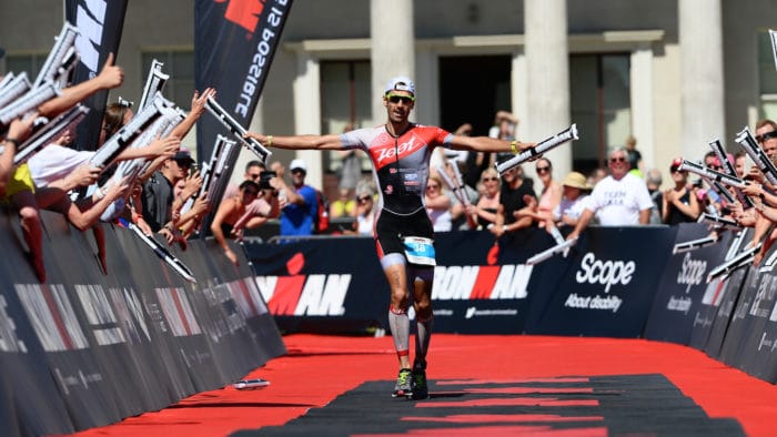 STAFFORD, ENGLAND - JUNE 18: Guilio Molinari of Italy win in the IRONMAN 70.3 Staffordshire on June 18, 2017 in Stafford, England. (Photo by Patrik Lundin/Getty Images)
