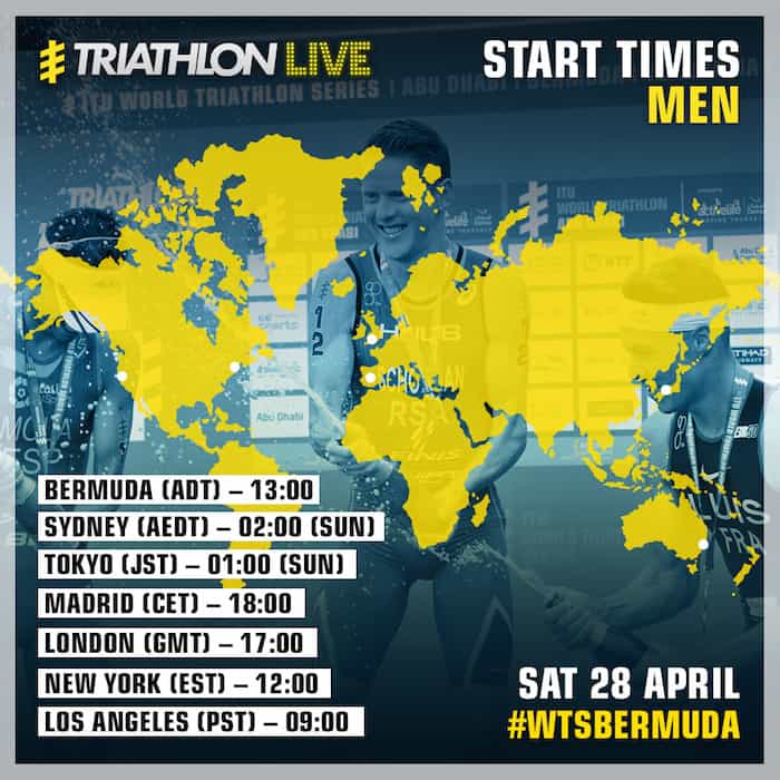 ITU World Triathlon Bermuda 2018 start times