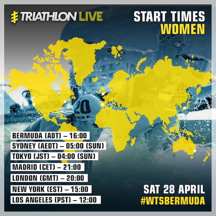 ITU World Triathlon Bermuda 2018 start times