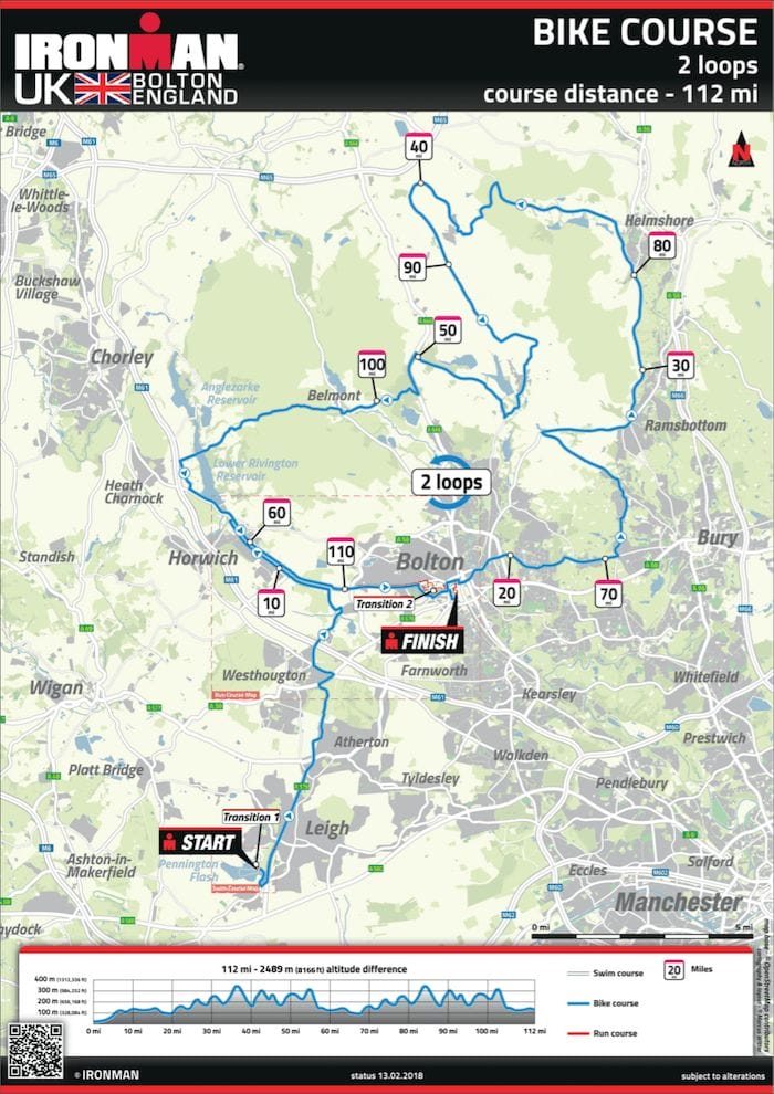 2019 IRONMAN UK, Bolton Bike Course