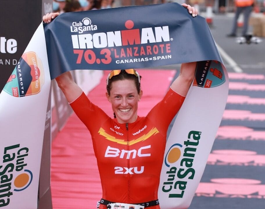 Kat Matthews IRONMAN 70.3 Lanzarote 2022 finish