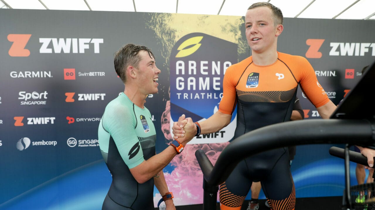 Hayden Wilde, Dan Dixon at Arena Games Triathlon Finals Singapore