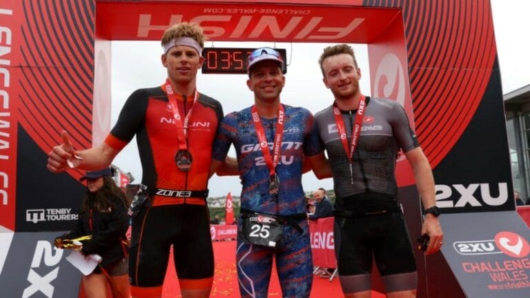 Challenge Wales 2022 podium men - Aaron Royle, Jack Hutchens, Harry Palmer