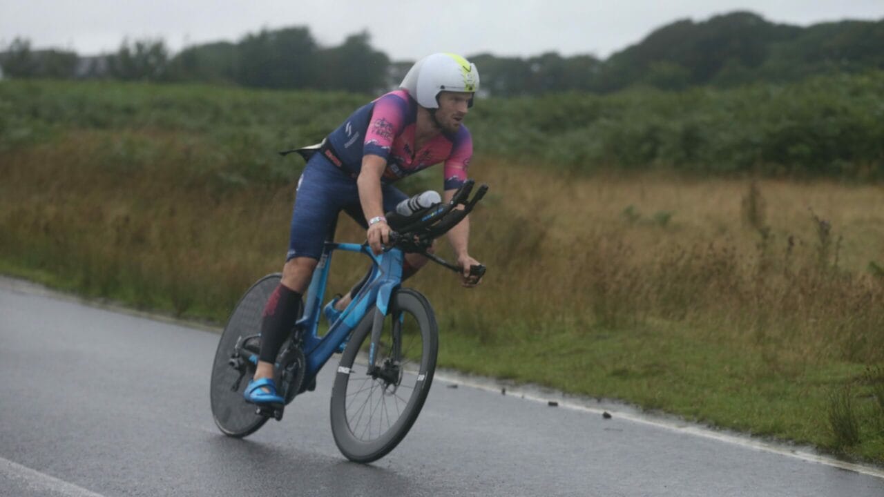 Andrew Horsfall-Turner on the bike at IRONMAN 70.3 Swansea