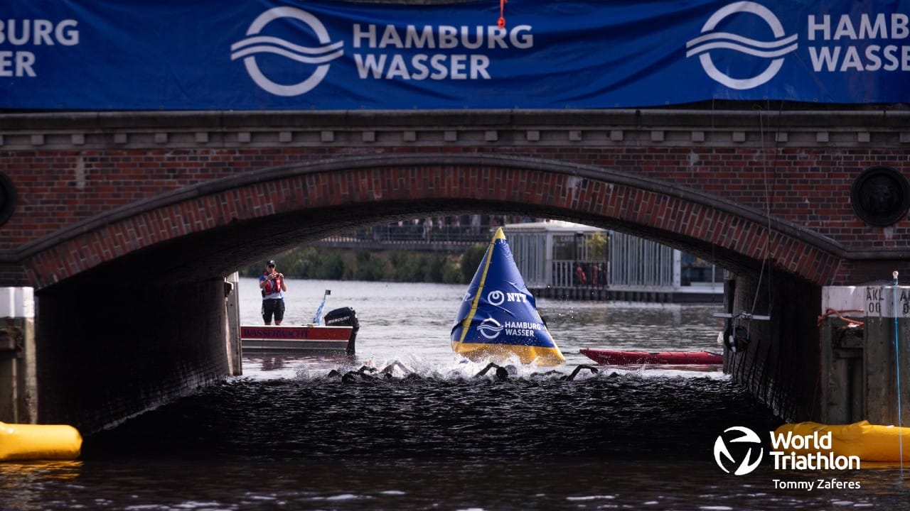 The swim tunnel at WTCS Hamburg 2023 photo credit: Tommy Zaferes / World Triathlon