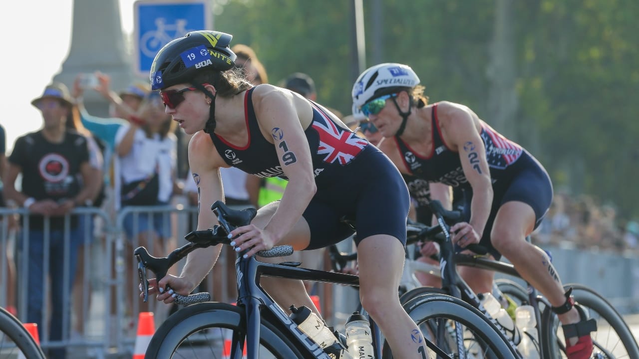 Kate Waugh bike Paris Test Event 2023 [Photo credit: World Triathlon / Wagner Araujo]
