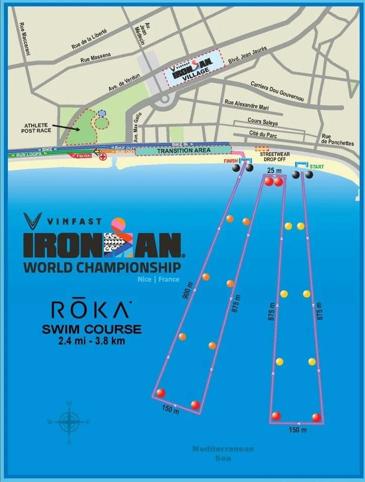 2023 Nice IRONMAN World Championships Swim Course