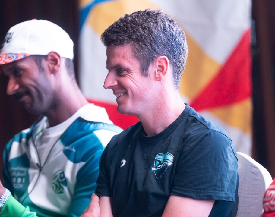 Jonny Brownlee pre race event Neom 2023 photo credit Super League