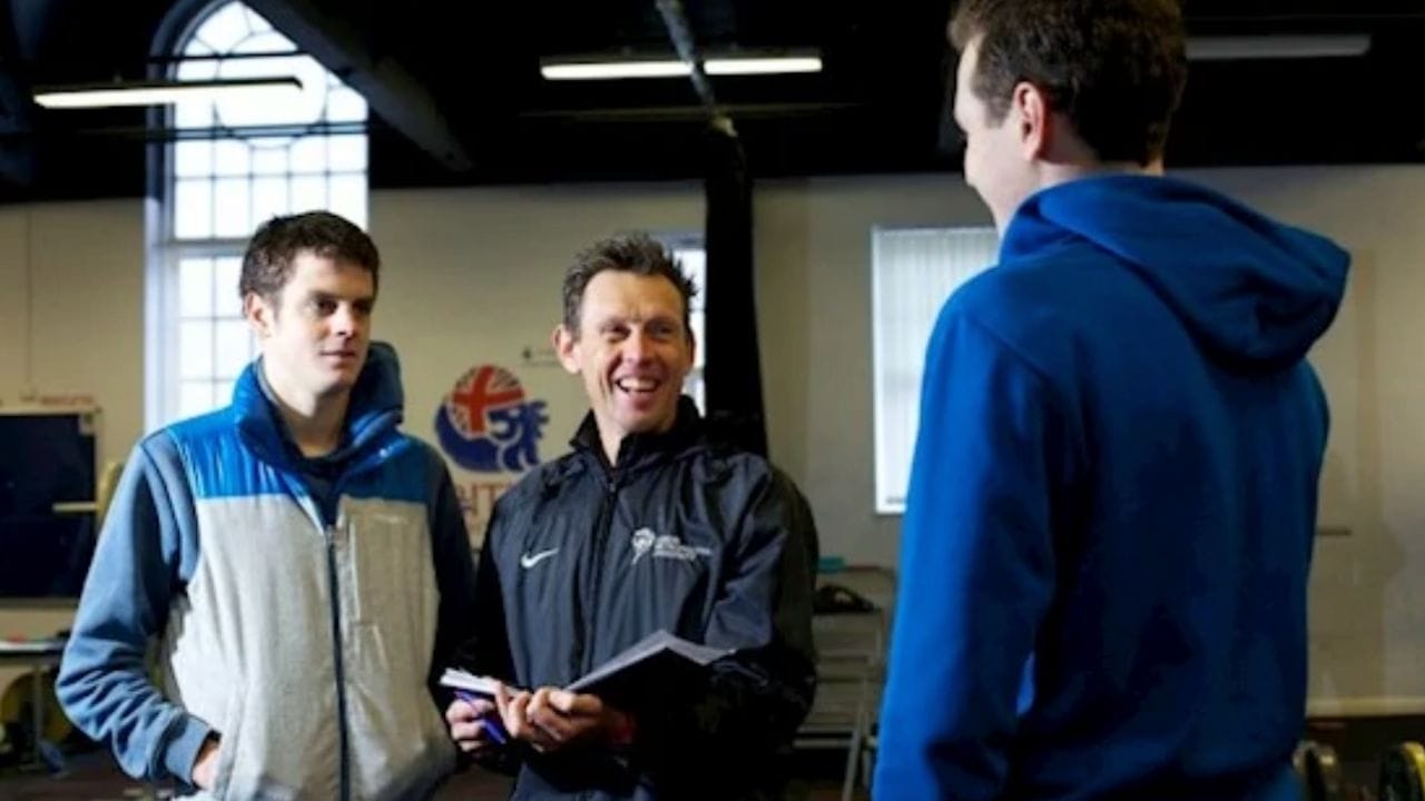 Jack Maitland with Alistair Brownlee and Jonathan Brownlee