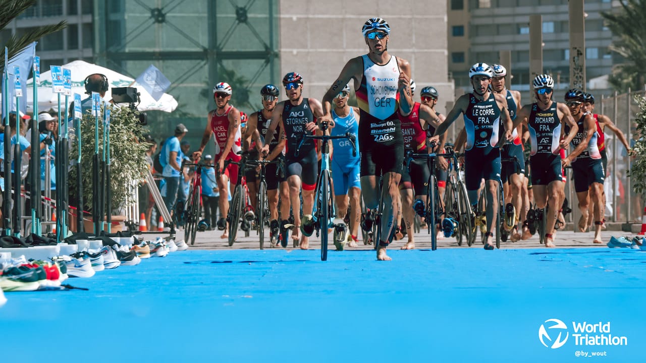 World Triathlon Cup Tangier 2023 Elite Men T2