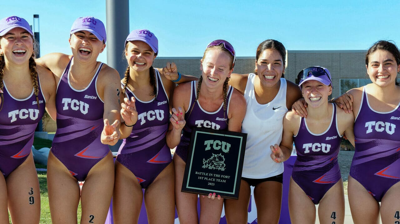 TCU Triathlon Team at Battle in the Fort 2023.