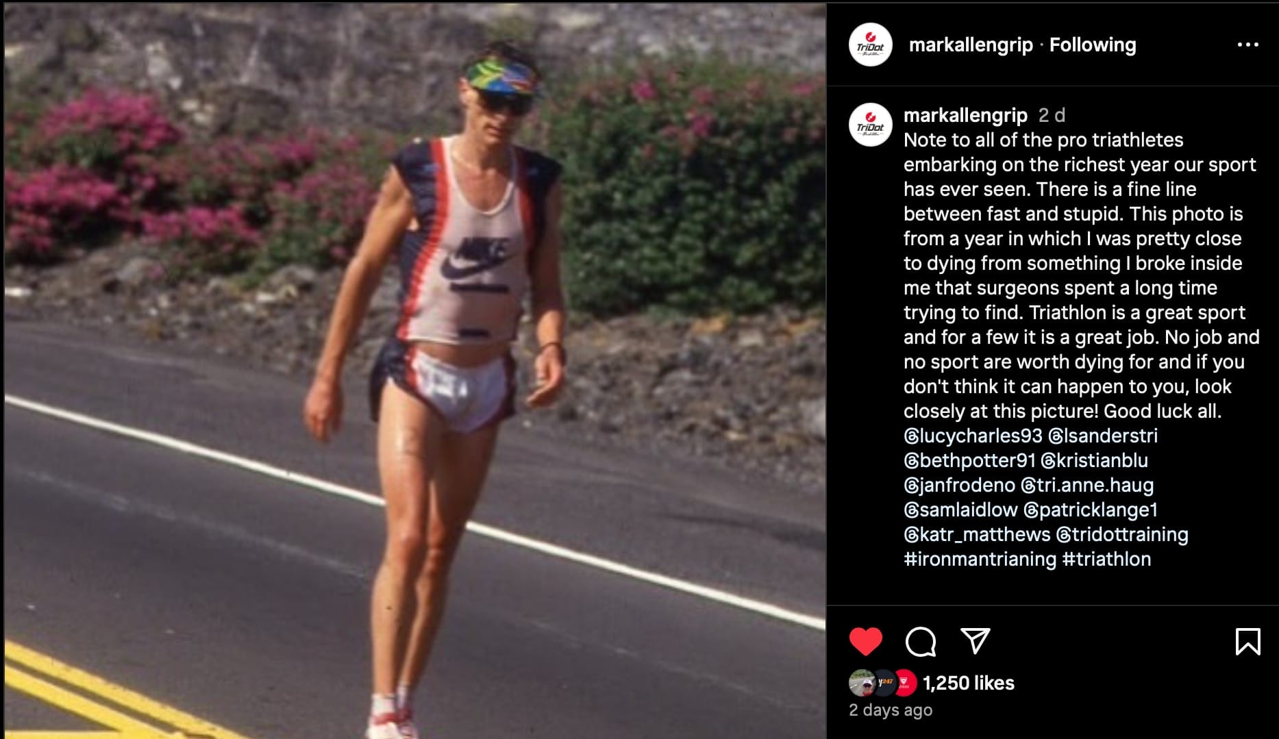 Mark Allen at the IRONMAN World Championship in 1987.