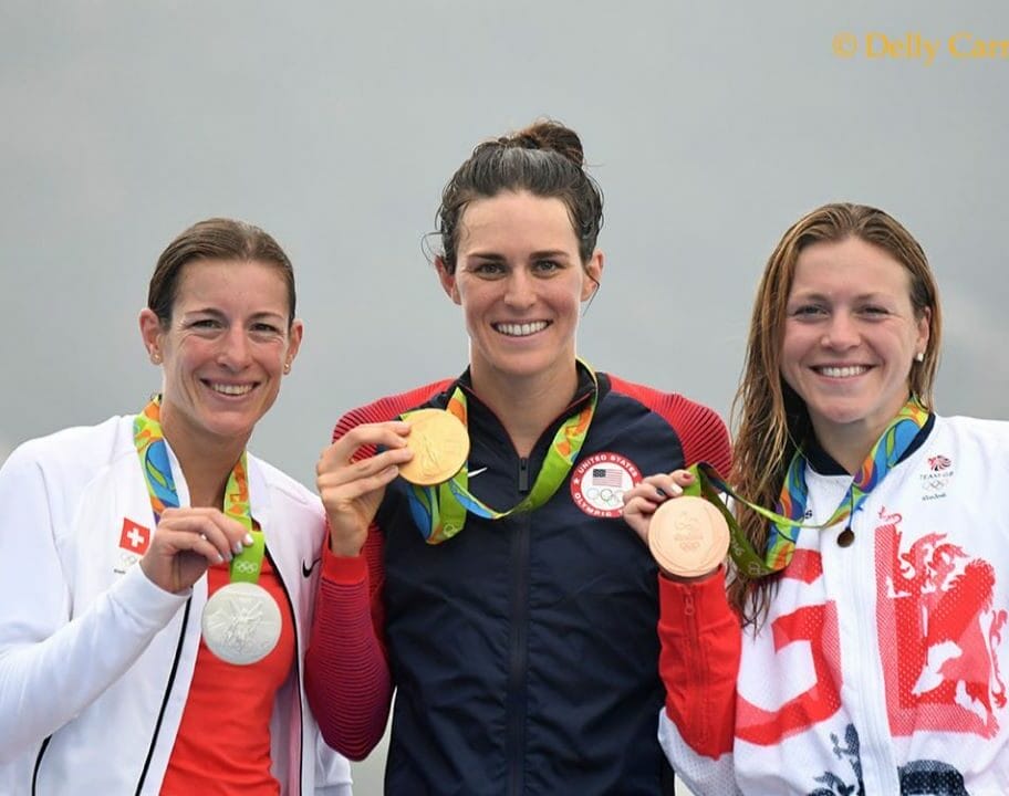 Rio 2026 Olympic Games triathlon female podium - Gwen Jorgensen, Nicola Spirig, Vicky Holland