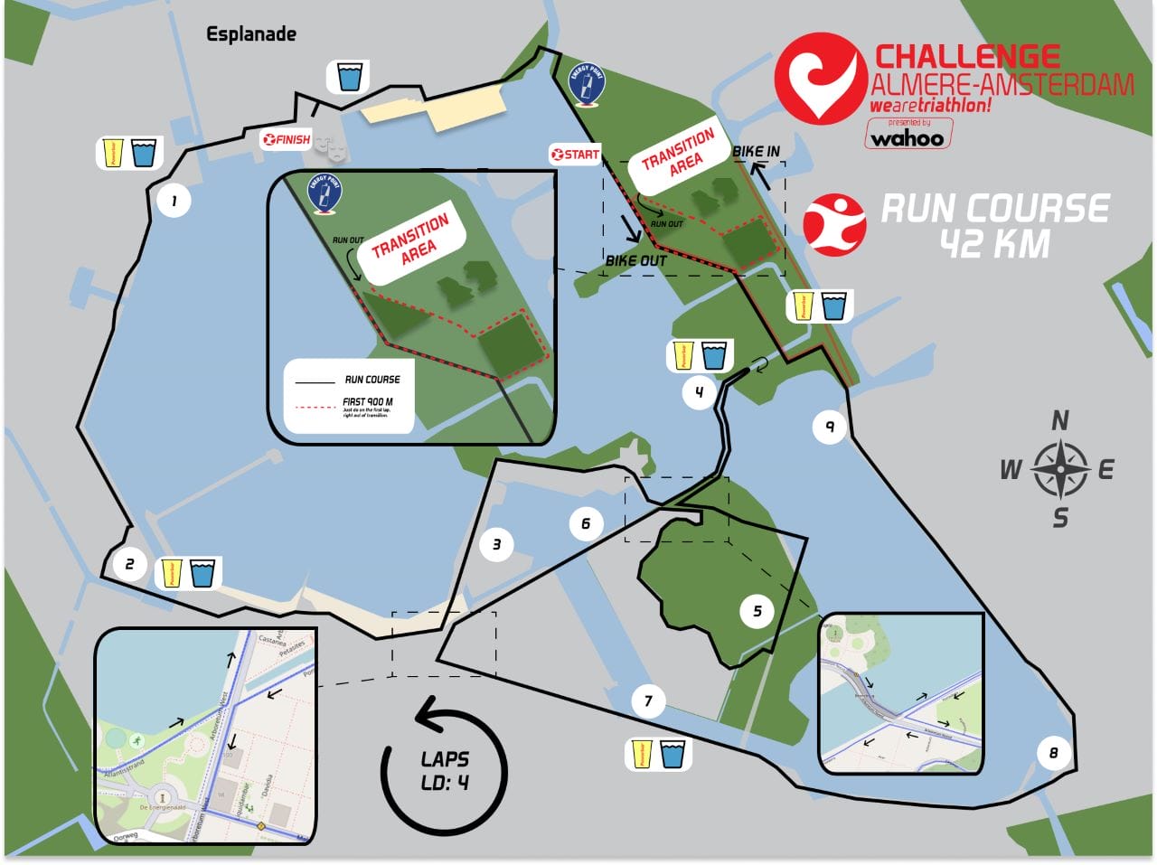 Challenge Almere-Amsterdam run course map