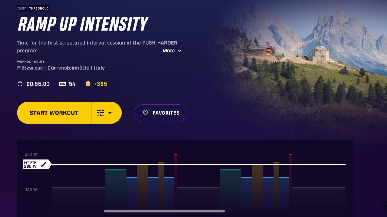 Rouvy ramp up intensity workout