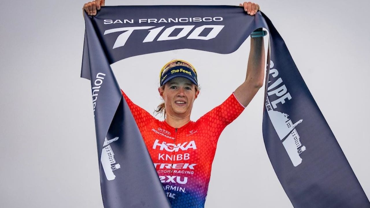Taylor Knibb - T100 San Francisco 2024 finish tape