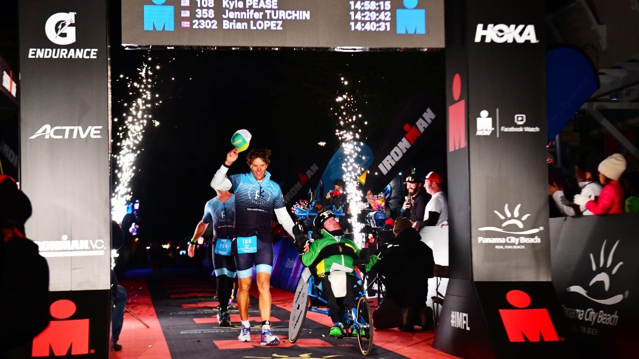 Kyle and Brent Pease IRONMAN Florida 2021 Photo credit: Julio Aguilar, Getty Images for IRONMAN