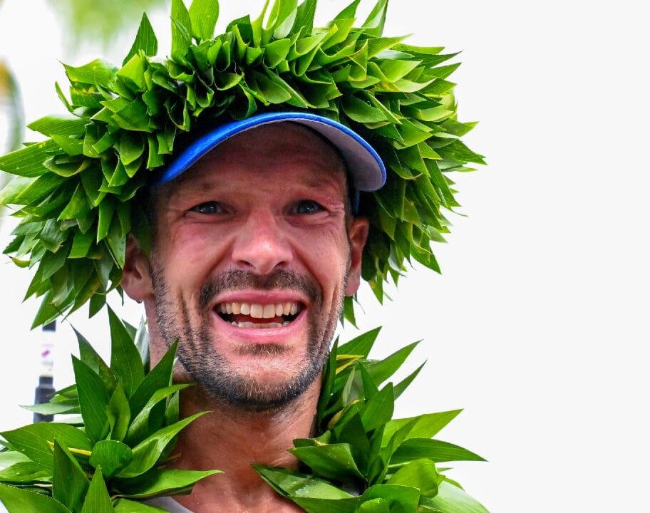 Patrick Lange finish line emotion IRONMAN World Championship Kona 2024 photo credit Getty Images for IRONMAN