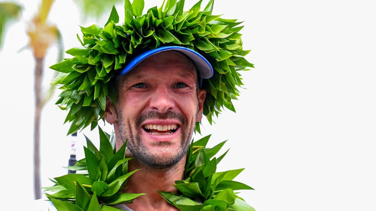Patrick Lange na mecie Ironman World Championship Kona 2024