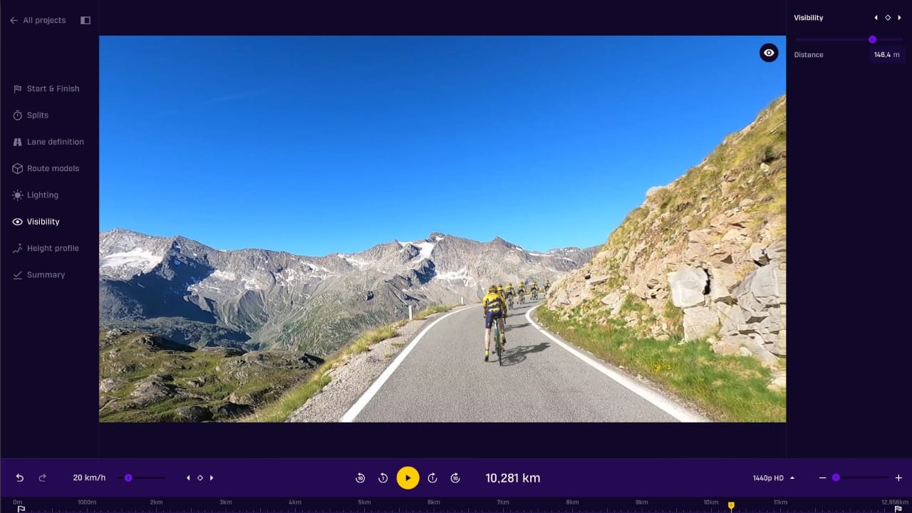ROUVY Route creator - setting a visibility of AR objects1
