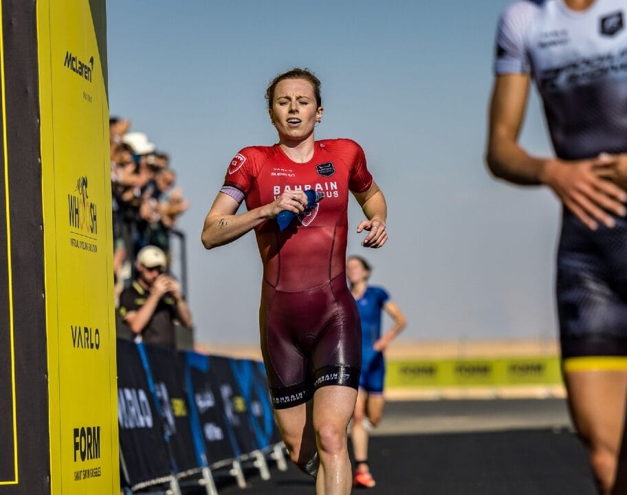 Georgia Taylor Brown supertri Neom 2024 finish hoto credit: Darren Wheeler | supertri