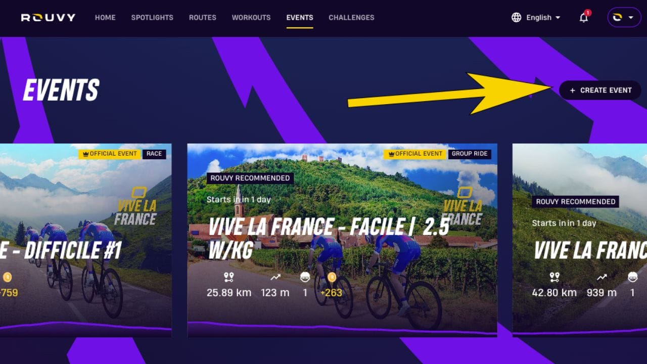 ROUVY racing create own race