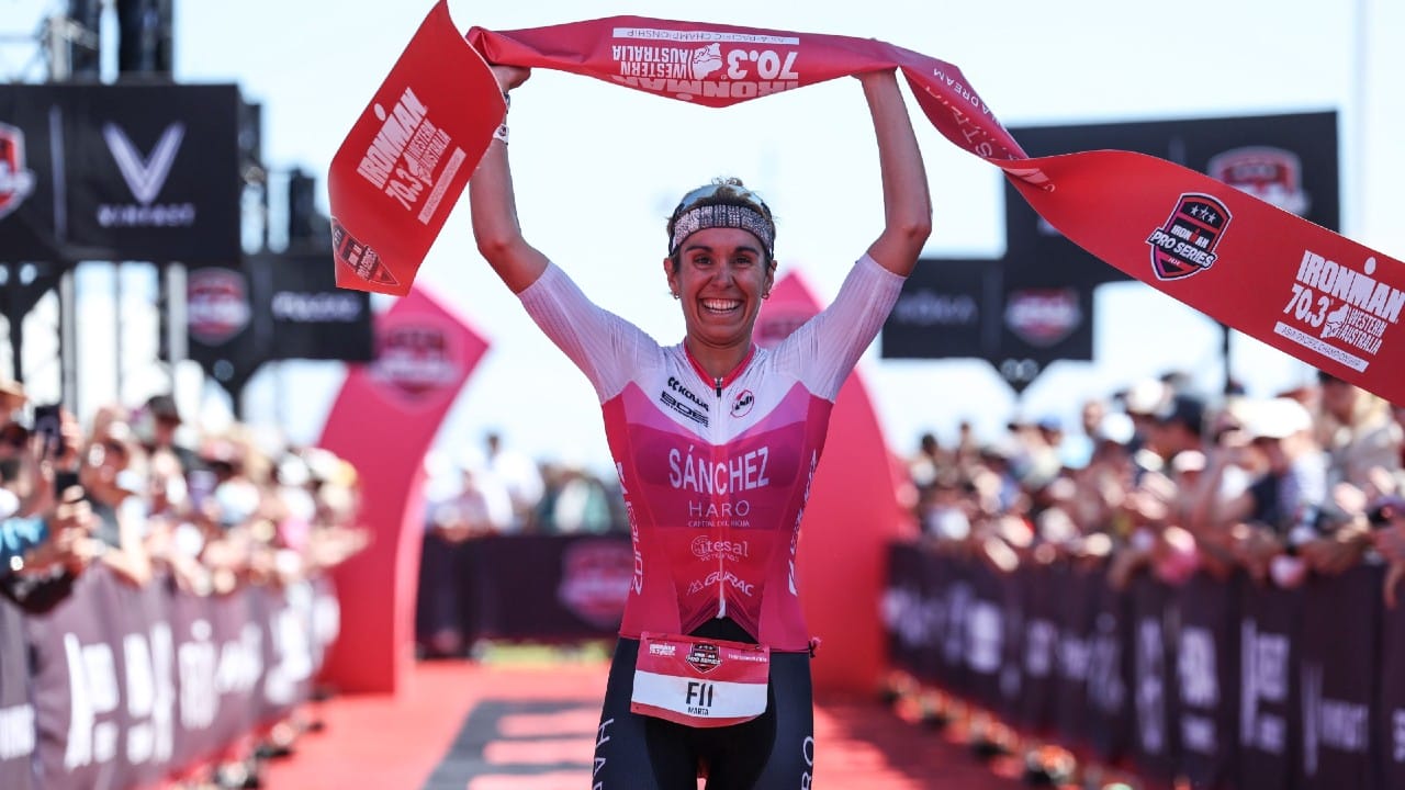 Marta Sanchez Triathlon IRONMAN 70.3 Western Australia Finish Line