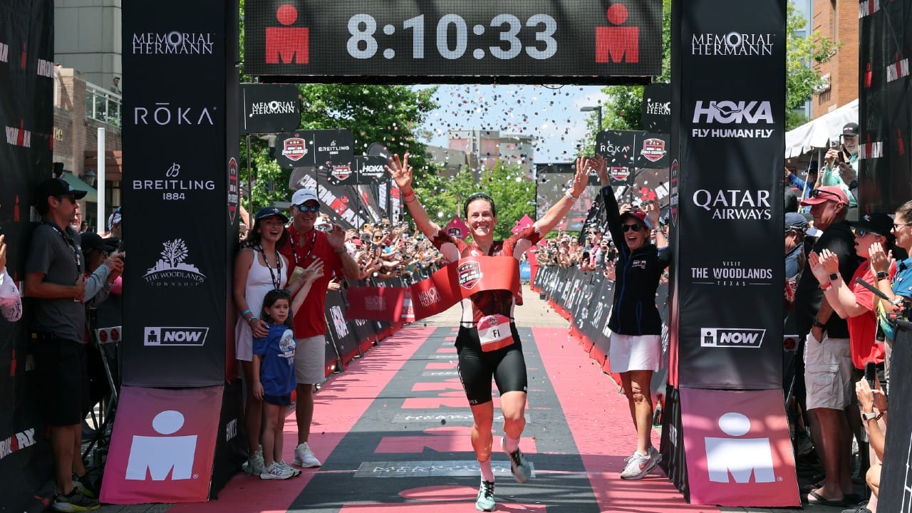 Kat Matthews IRONMAN Texas Finish Line 2025