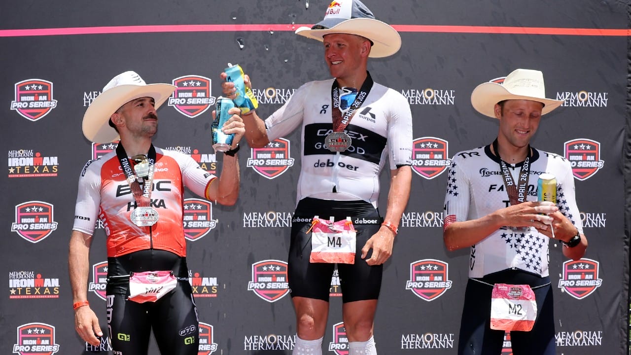 Kristian Blummenfelt IRONMAN Texas podium 2025