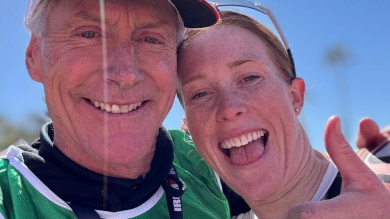 Mark Allen Paula Findlay IRONMAN 70.3 Oceanside 2025 FInish