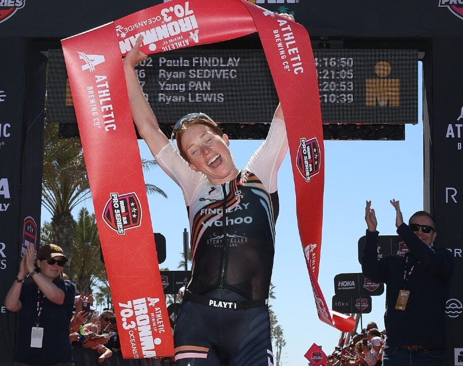Paula Findlay IRONMAN 70.3 Oceanside 2025 Finish Line