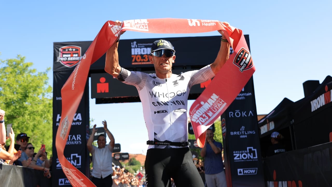 Lionel Sanders wins 70.3 St George 2025 photo credit Getty Images for IRONMAN