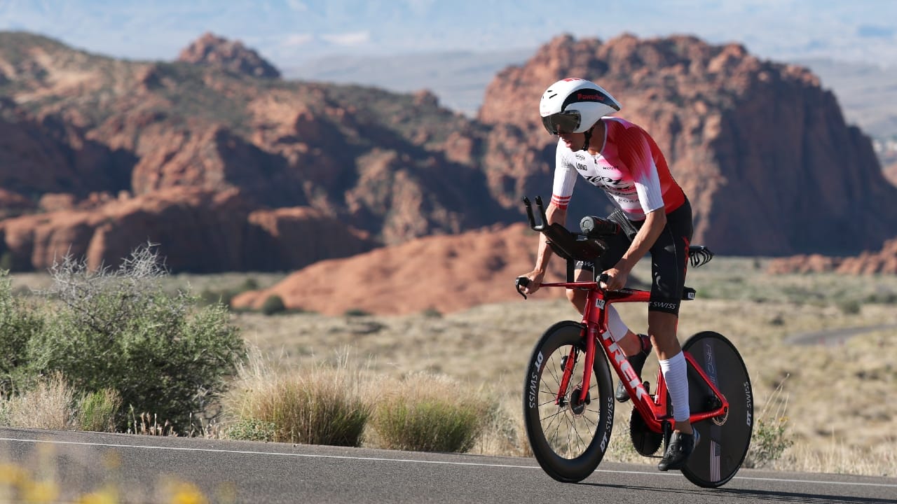 Sam Long bike leg IRONMAN 703 St George 2025 photo credit Getty Images for IRONMAN