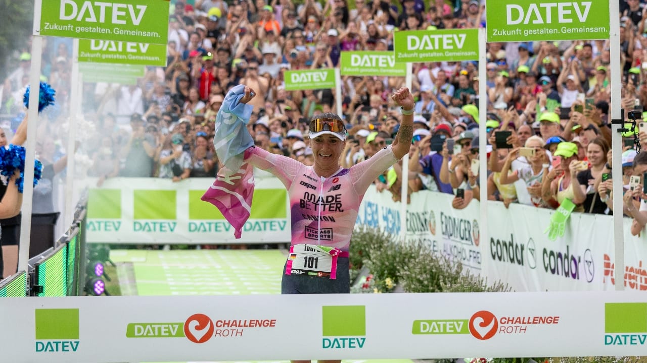 Laura Philipp celebrates Challenge Roth win 2025