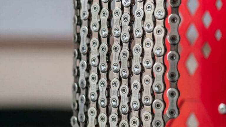 Chain hanging to dry after waxing