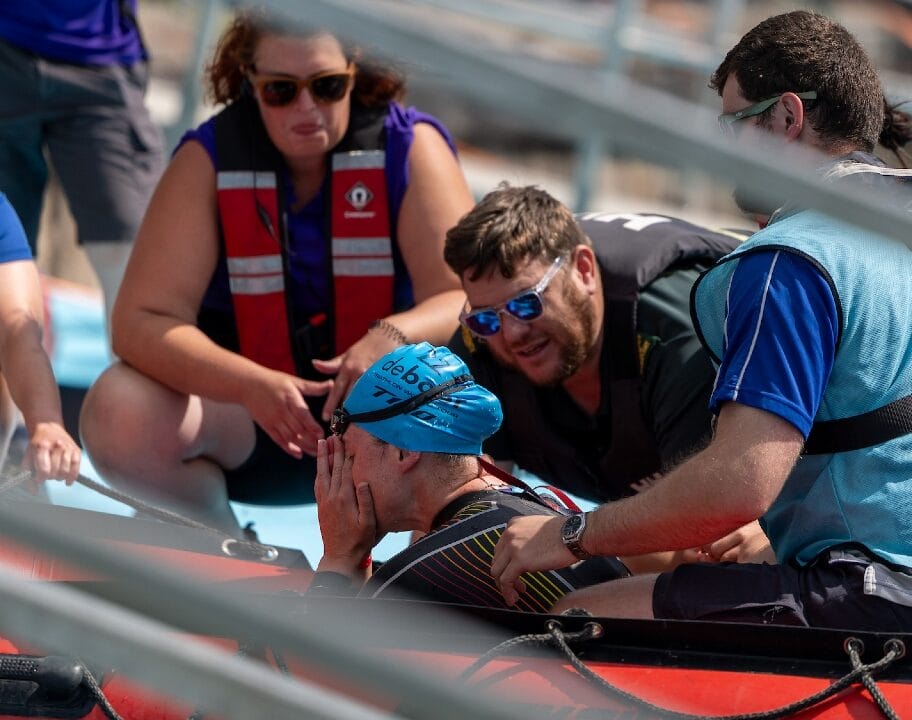 Megan McDonald dislocated shoulder T100 London 2025 swim