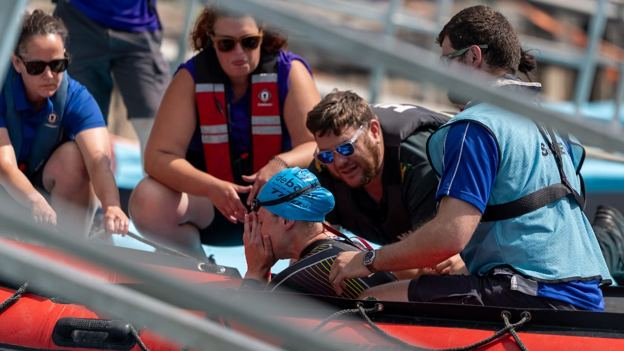 Megan McDonald dislocated shoulder T100 London 2025 swim