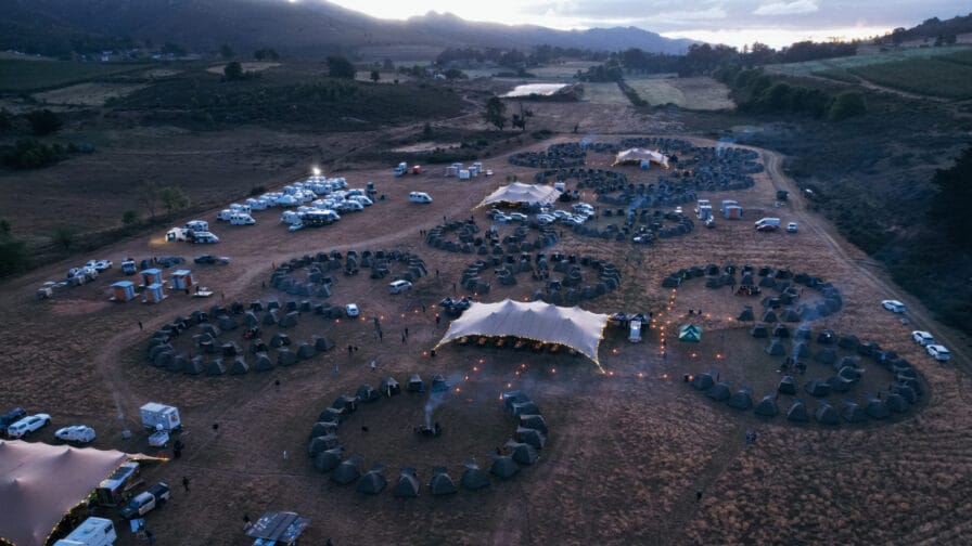 One of the Gravel Burn camps which were erected at the end of each stage.