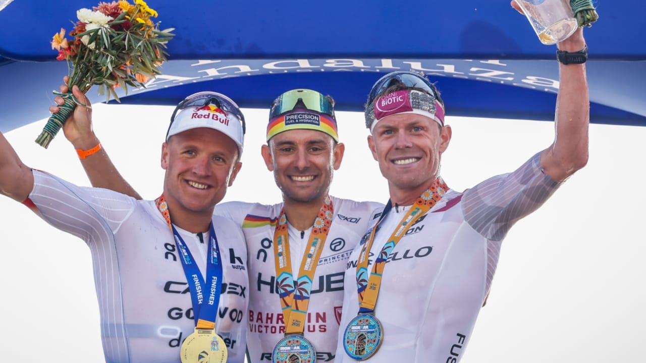 Geens Blummenfelt Stornes podium 70.3 World Championship 2025 Marbella