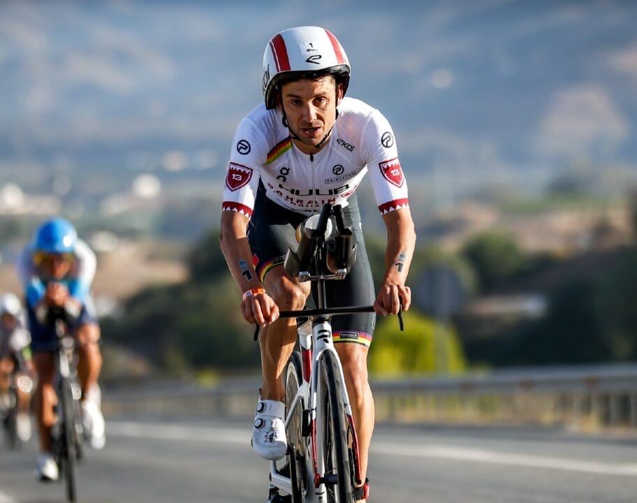 Jelle Geens bike without visor 70.3 World Championship 2025 Marbella