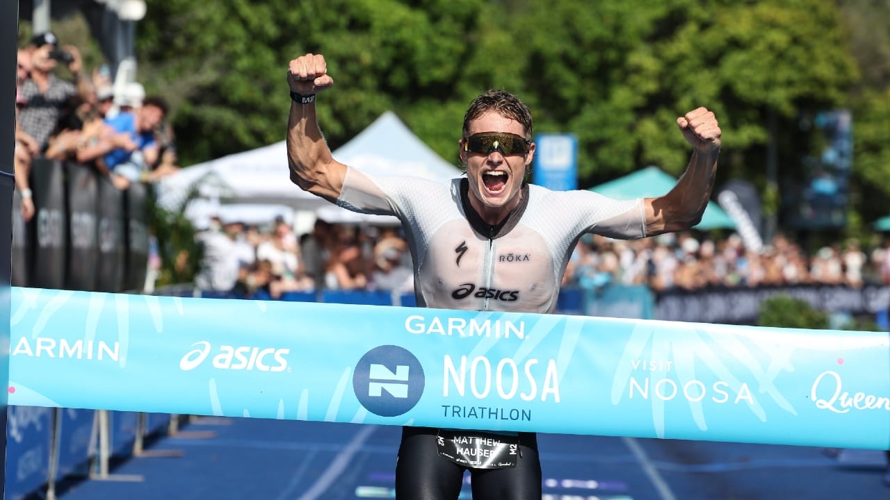Matt Hauser winning the Garmin Noosa Triathlon - Photo Korupt Vision