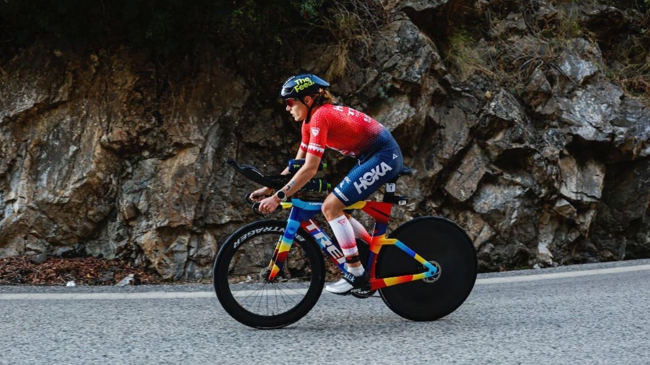 Taylor Knibb bike IRONMAN 70.3 Worlds 2025